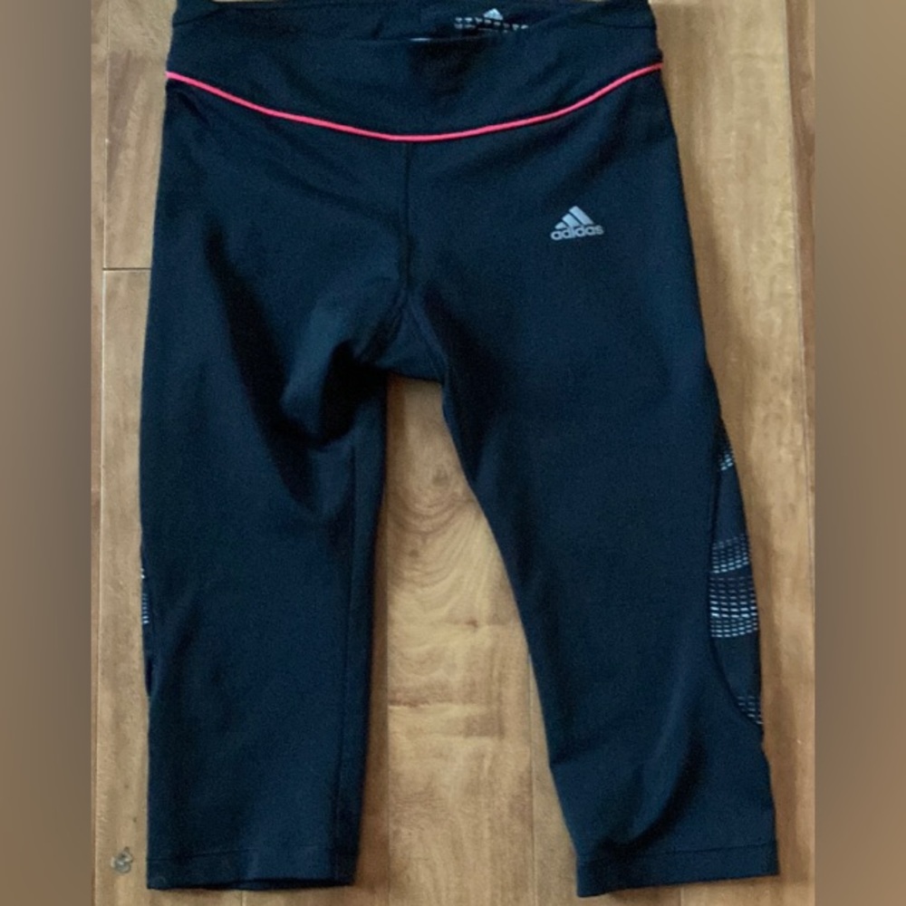 adidas Black Capris with Red Accents